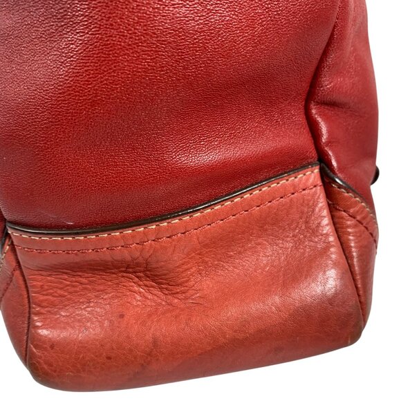 COACH Classic RED Leather Gallery East West Tote F12525 Satchel w/ Hang Tag Fob - Picture 5 of 16